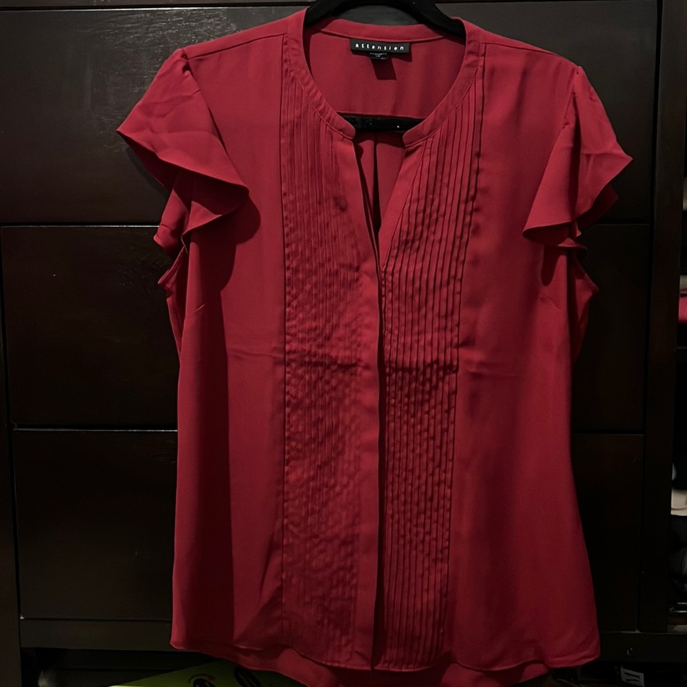 Red Attention blouse size Large